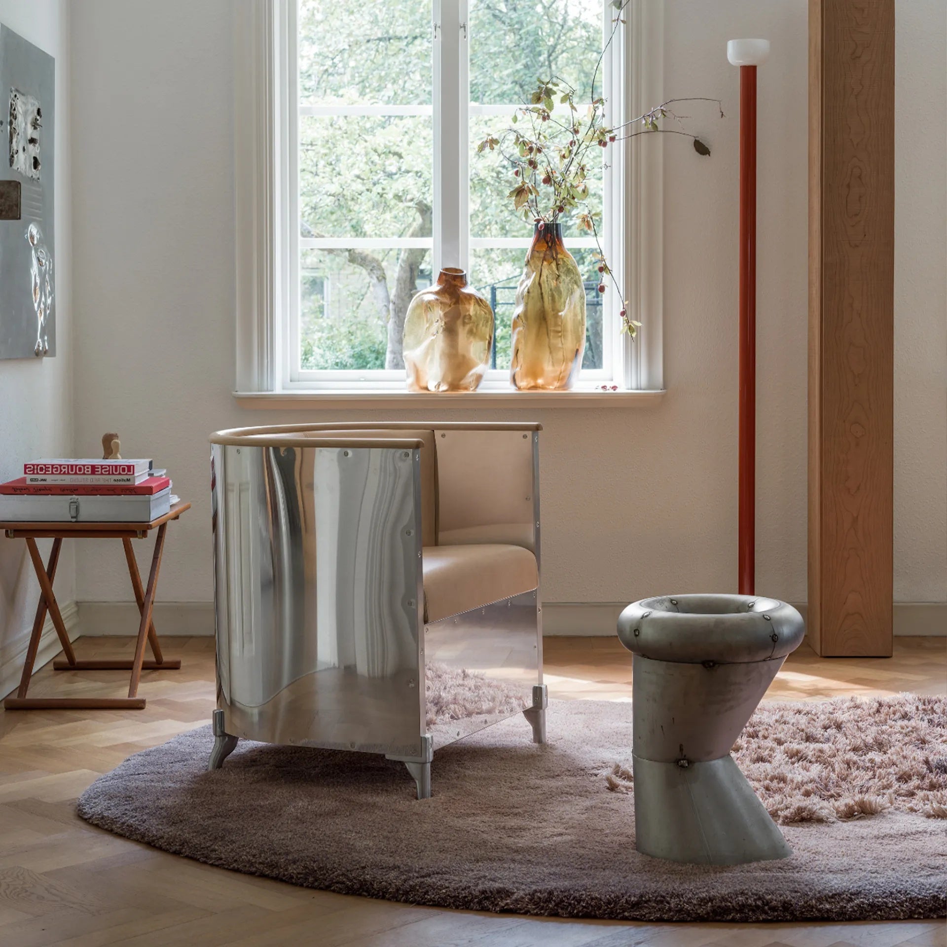 Aluminium Armchair Matt Brushed Aluminium